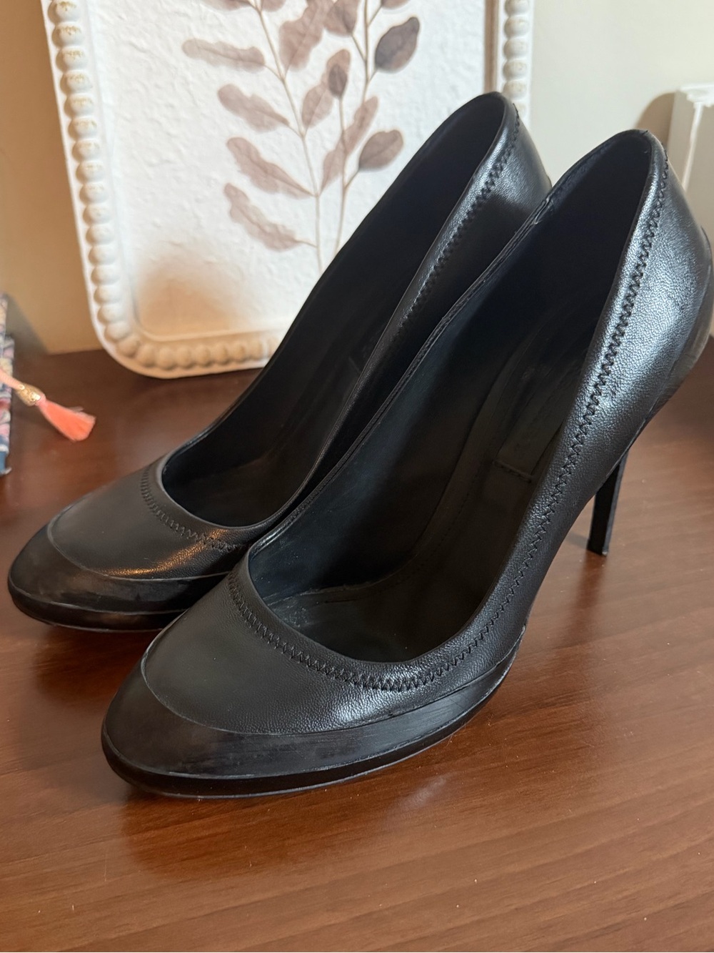Burberry Black Leather Stiletto Pumps | Size 38 (US 7.5)